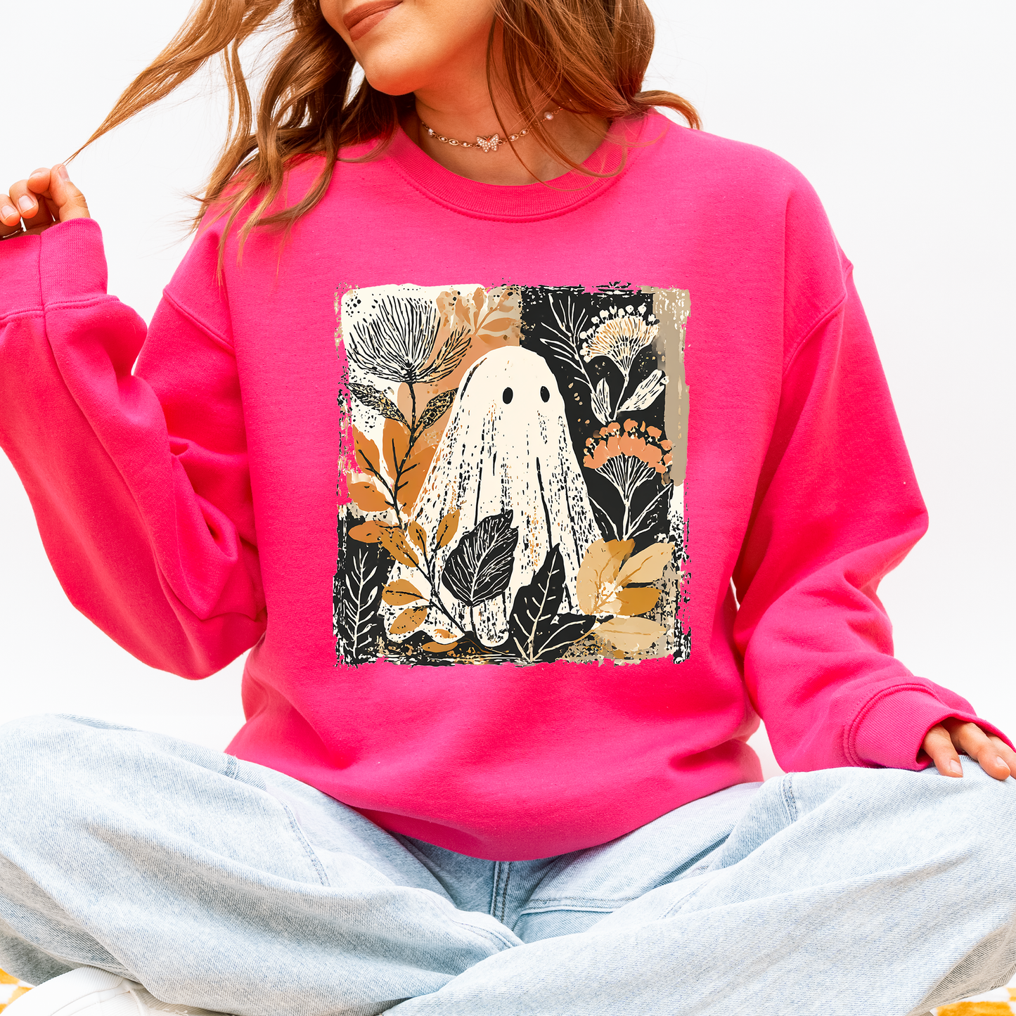 Vintage Ghost Botanical Floral Autumn Fall Sweatshirt Refinery Number One