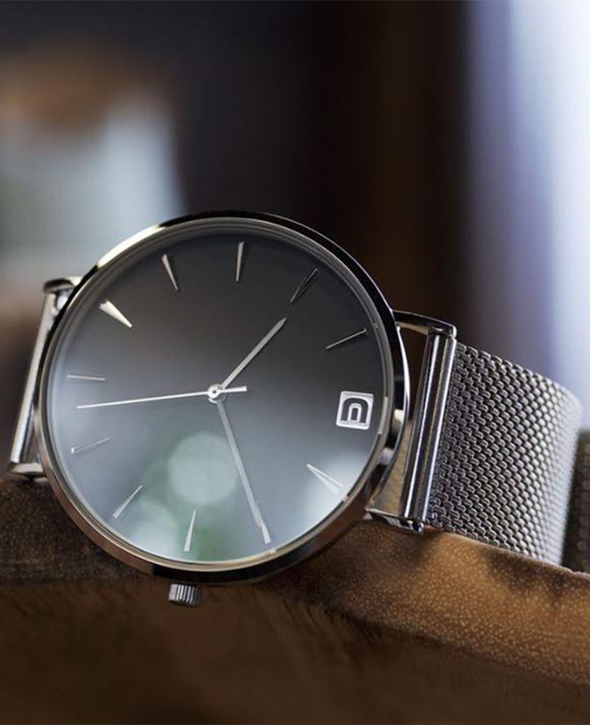 Voyager Silver Mesh Strap Watch by Rockwell Time