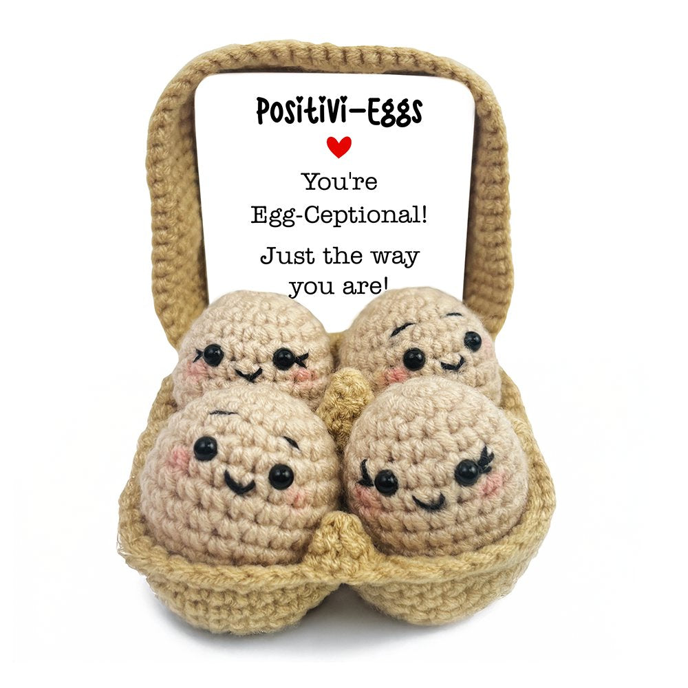 Positivity Eggs Crochet Support Doll Encouragement Gift for Children and Adults