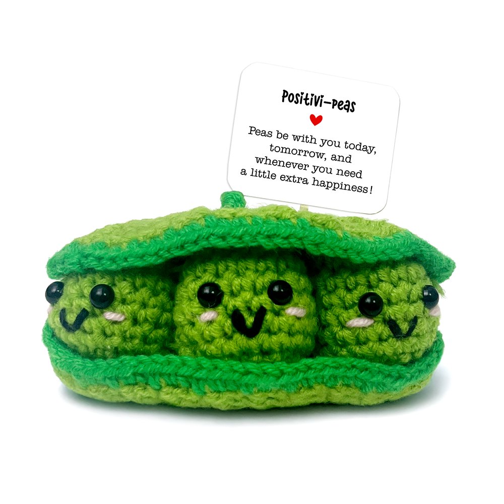 Positivity Peas Crochet Support Doll Handmade Encouragement Gift