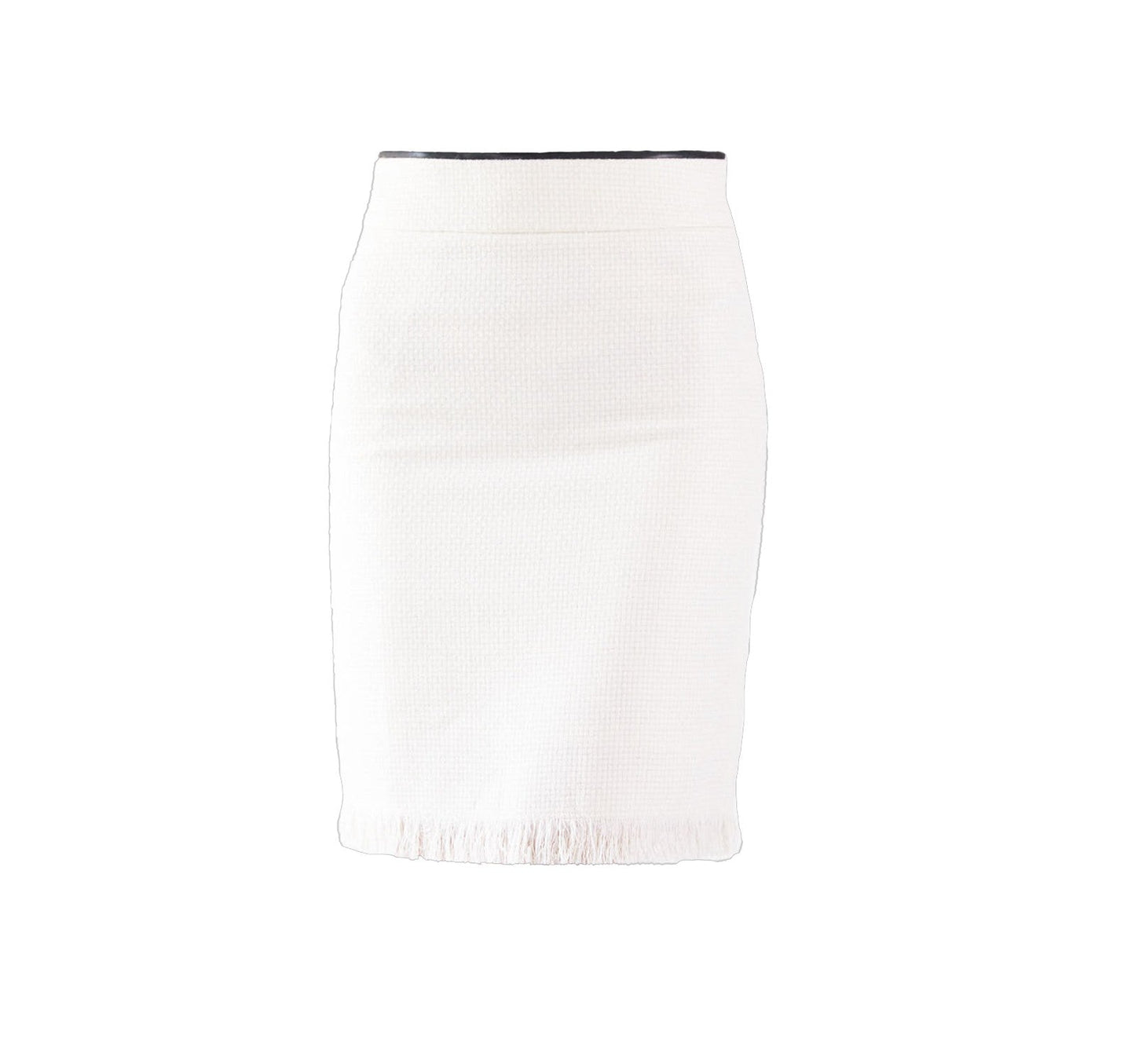 White Mini Tweed Skirt Mid-Weight Tailored Skirt by Le Reussi