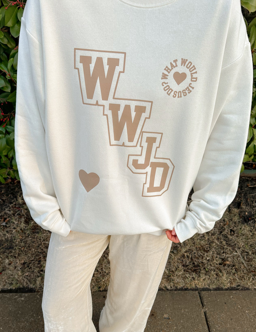 WWJD Varsity Unisex Crewneck