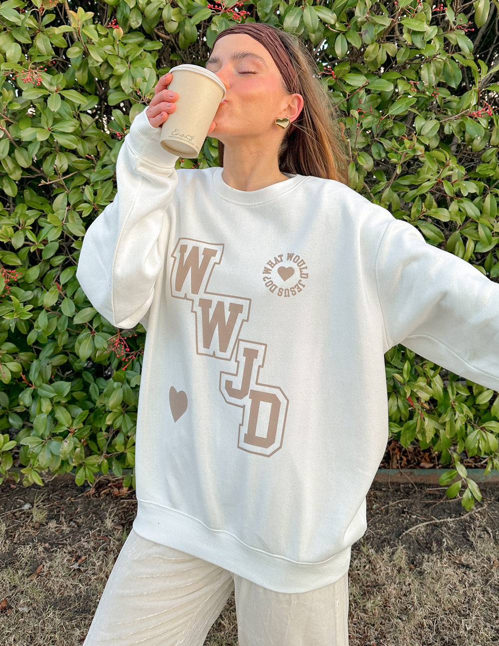 WWJD Varsity Unisex Crewneck