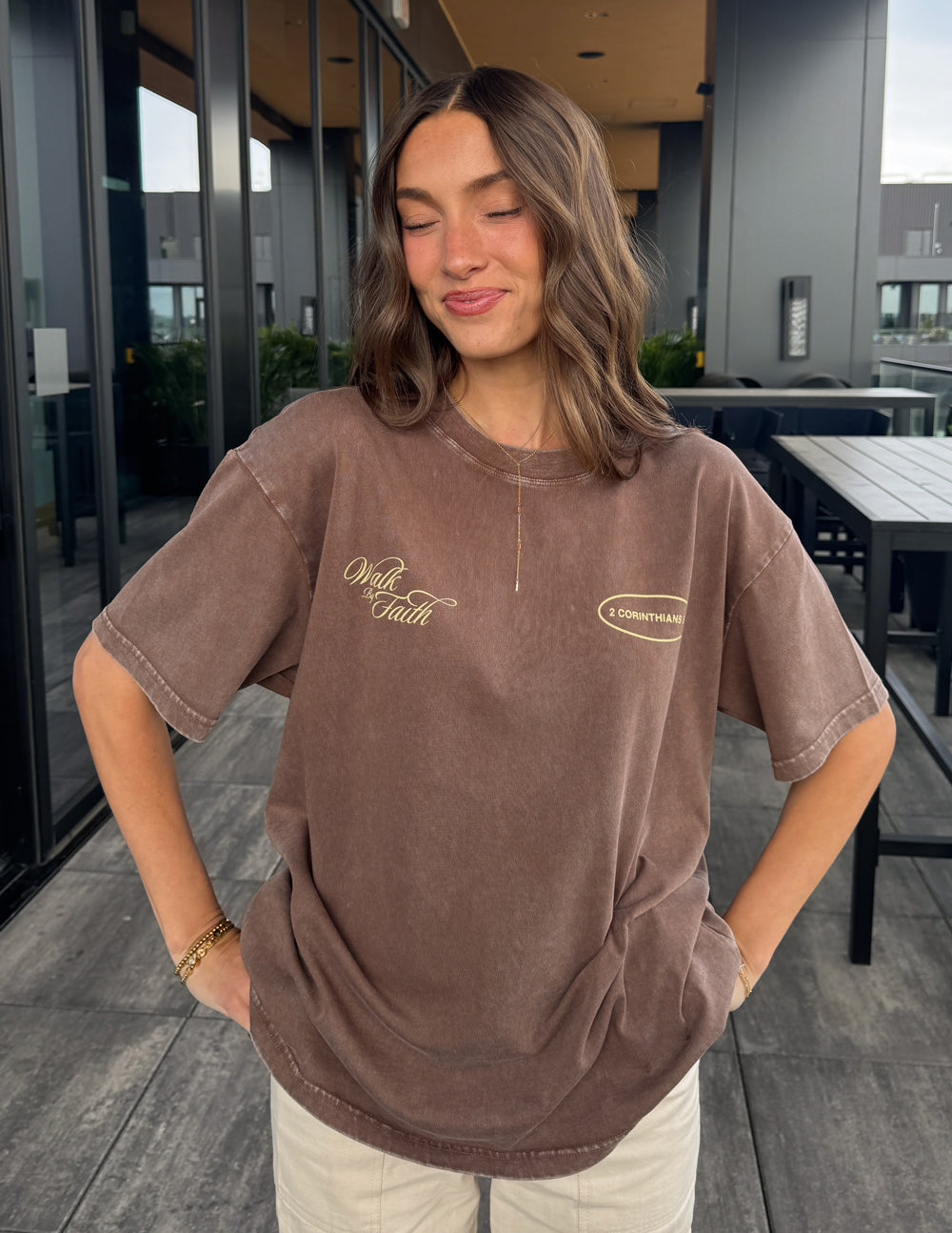 Walk by Faith Oversized Unisex Tee