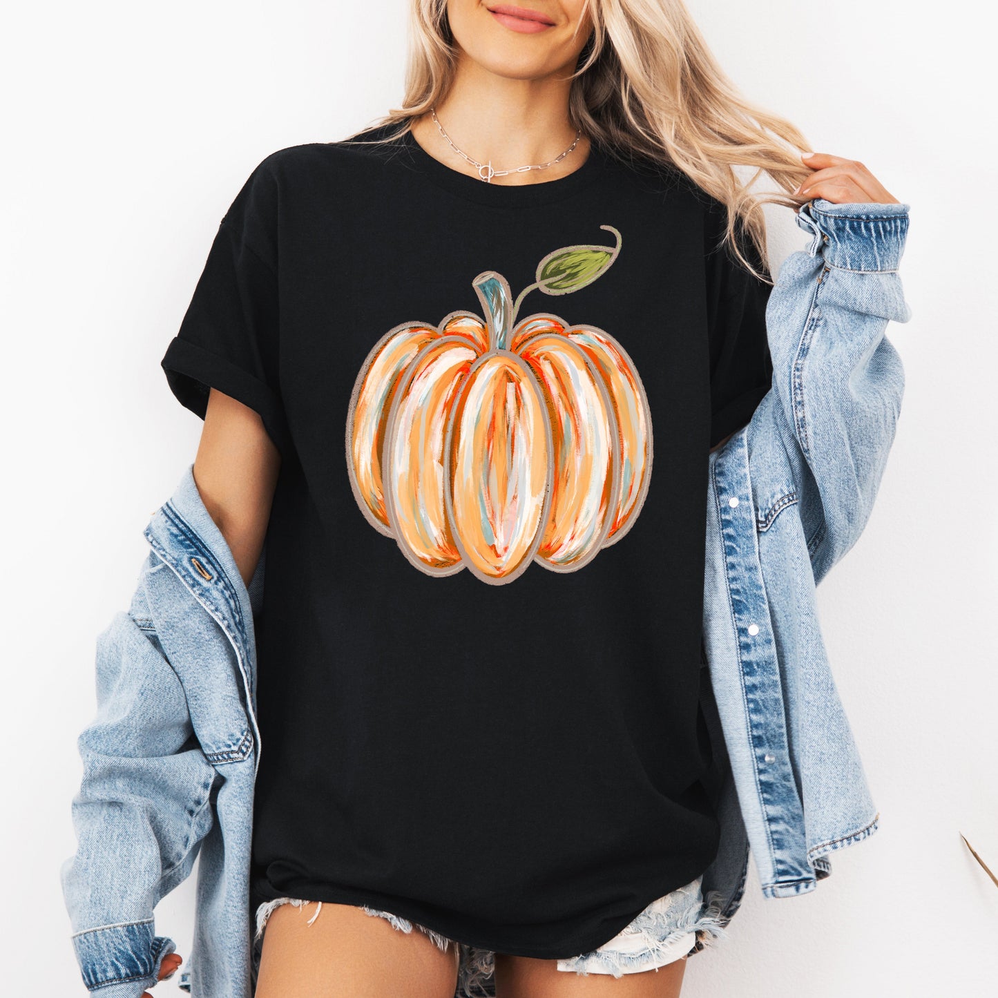 Watercolor Pumpkin Autumn Tshirt Refinery Number One