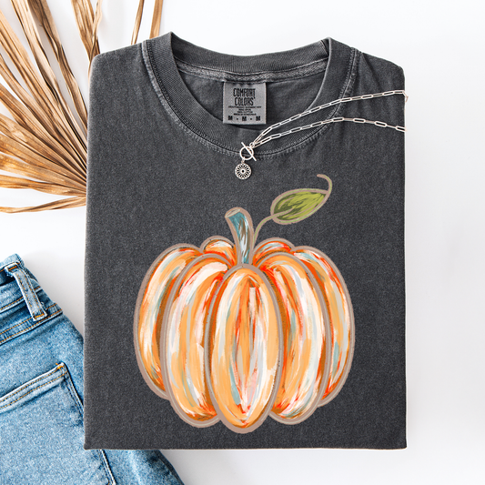 Watercolor Pumpkin Comfort Colors T-Shirt Halloween Autumn Fall