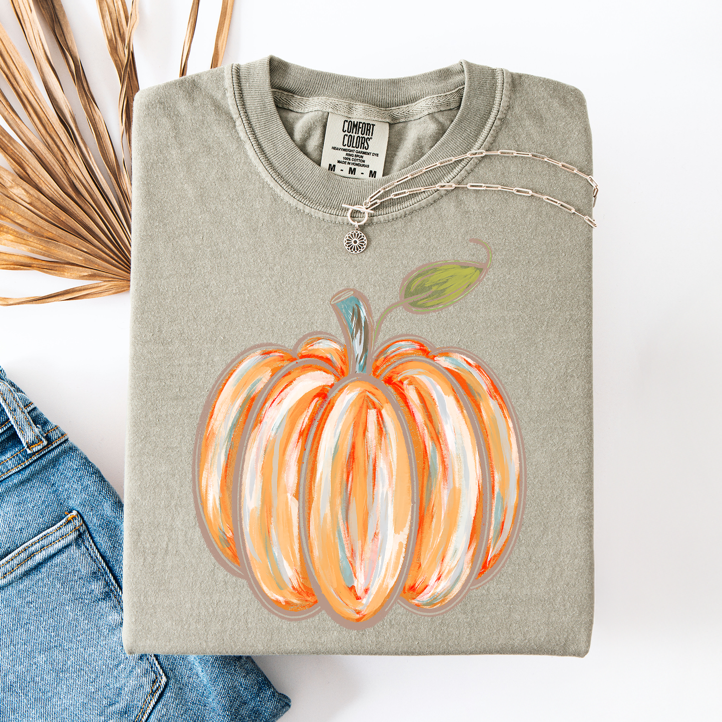 Watercolor Pumpkin Comfort Colors T-Shirt Halloween Autumn Fall
