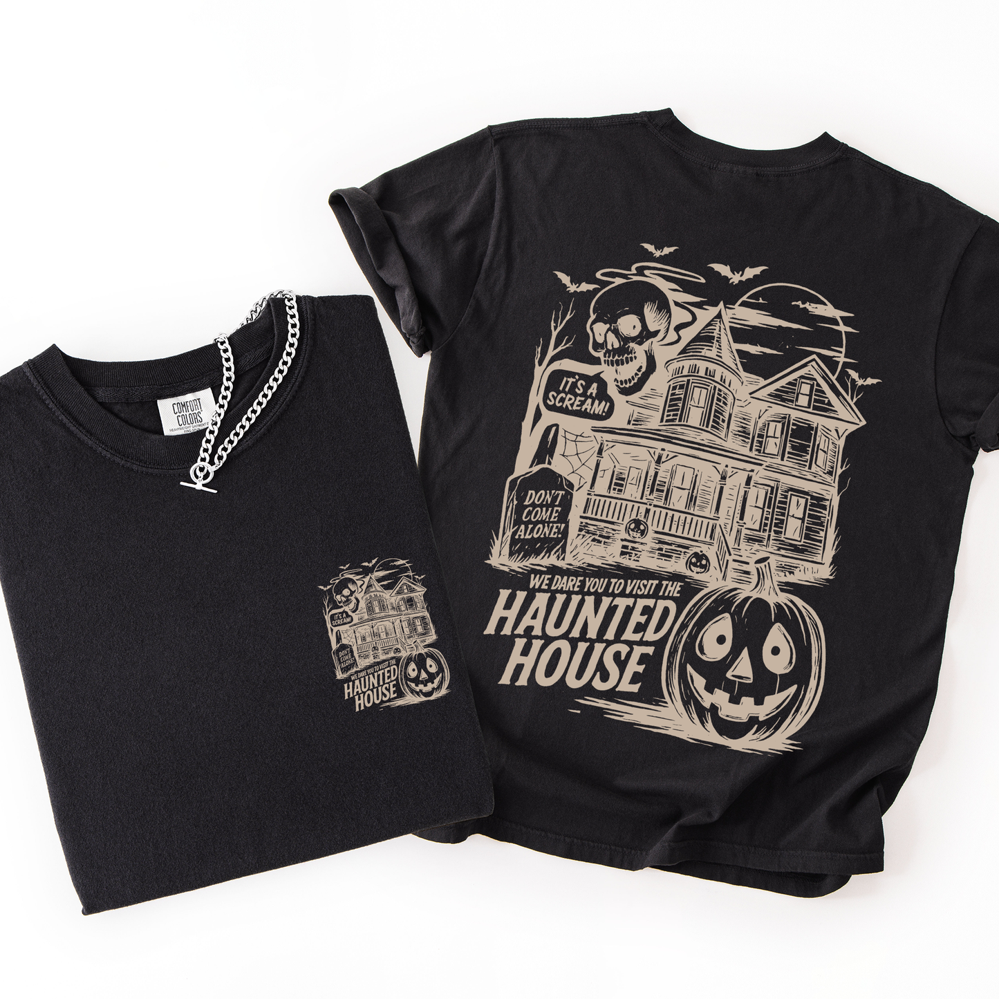 We Dare You To Visit The Haunted House Spooky Halloween Comfort Colors T-Shirt Refinery Number One