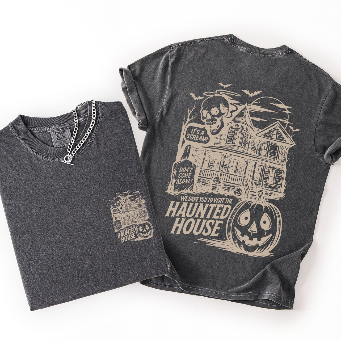 We Dare You To Visit The Haunted House Spooky Halloween Comfort Colors T-Shirt Refinery Number One