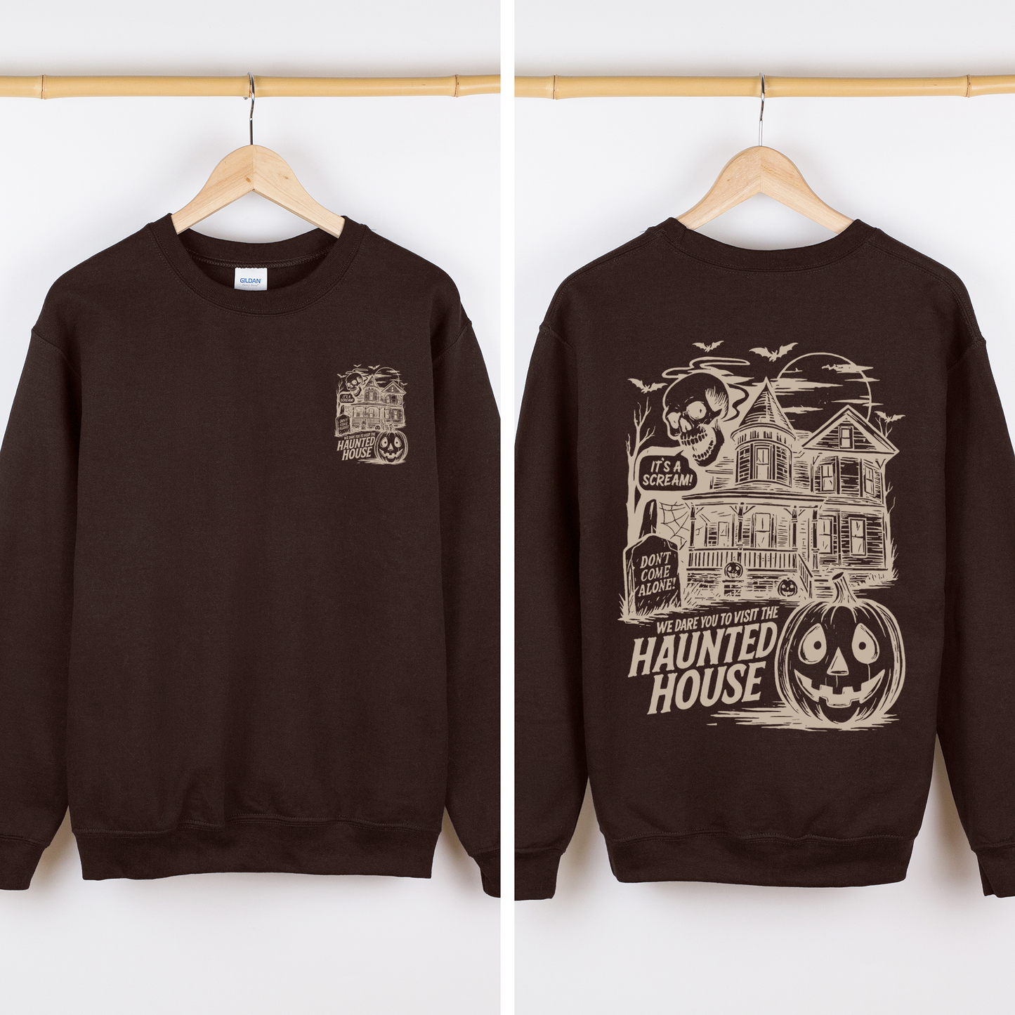 Spooky Pumpkin Sweatshirt We Dare You To Visit The Haunted House Refinery Number One
