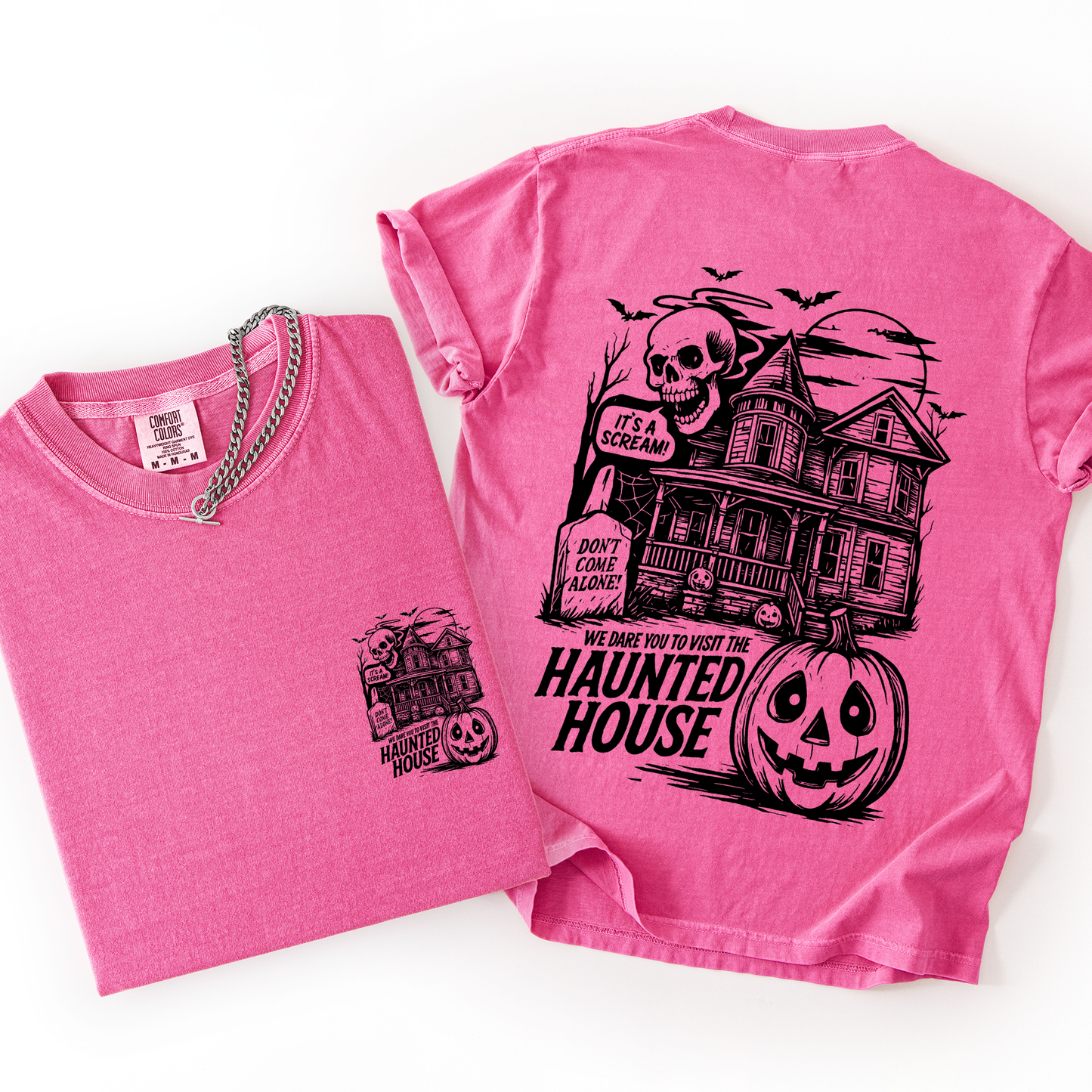We Dare You To Visit The Haunted House Spooky Halloween Comfort Colors T-Shirt Refinery Number One