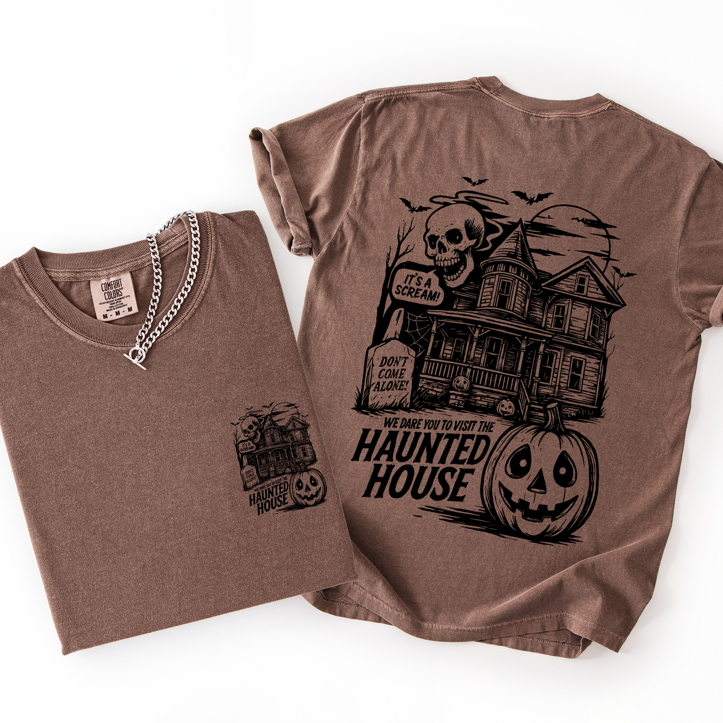 We Dare You To Visit The Haunted House Spooky Halloween Comfort Colors T-Shirt Refinery Number One