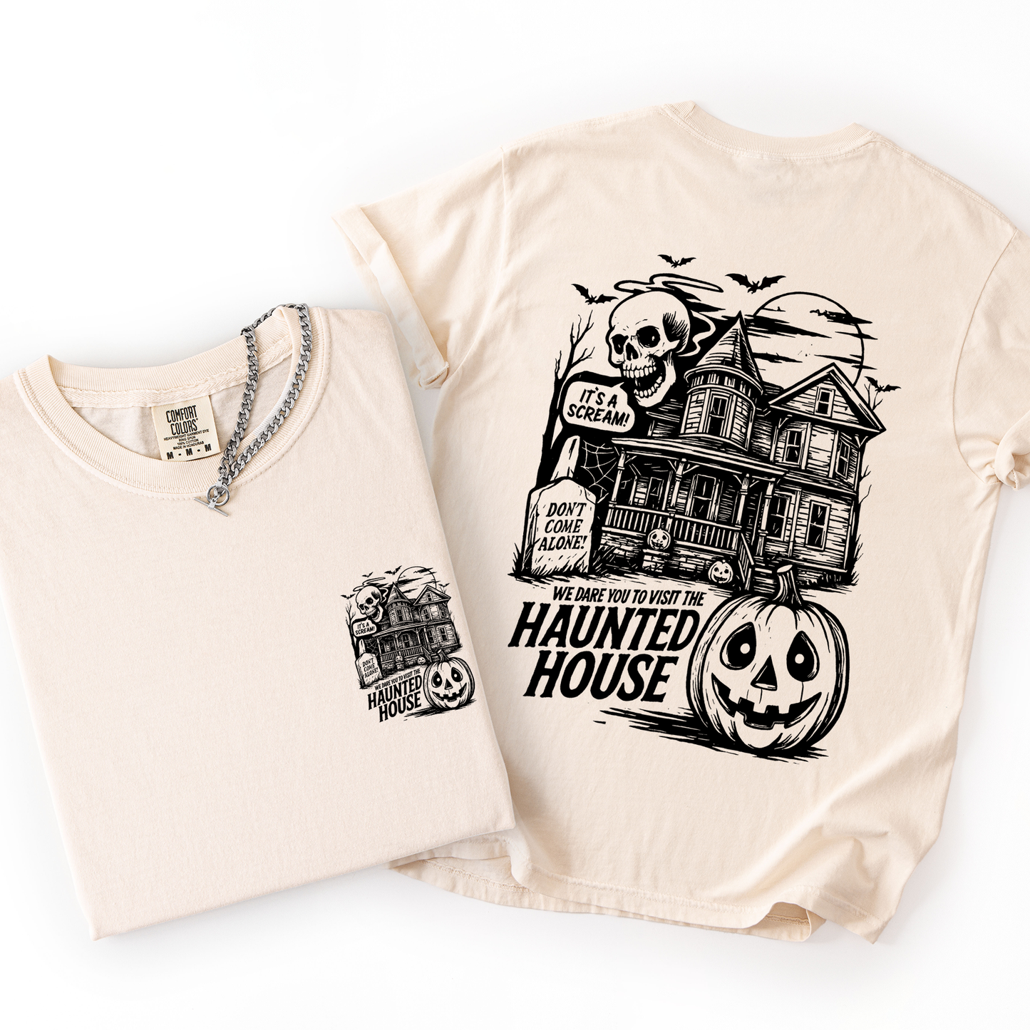 We Dare You To Visit The Haunted House Spooky Halloween Comfort Colors T-Shirt Refinery Number One