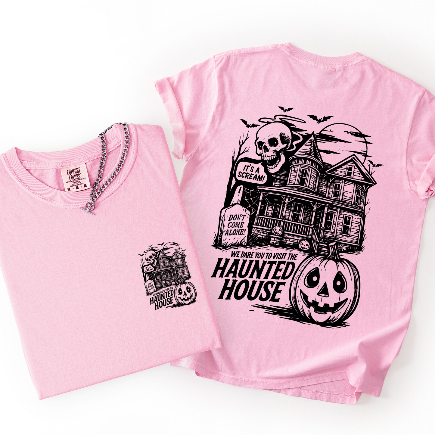 We Dare You To Visit The Haunted House Spooky Halloween Comfort Colors T-Shirt Refinery Number One