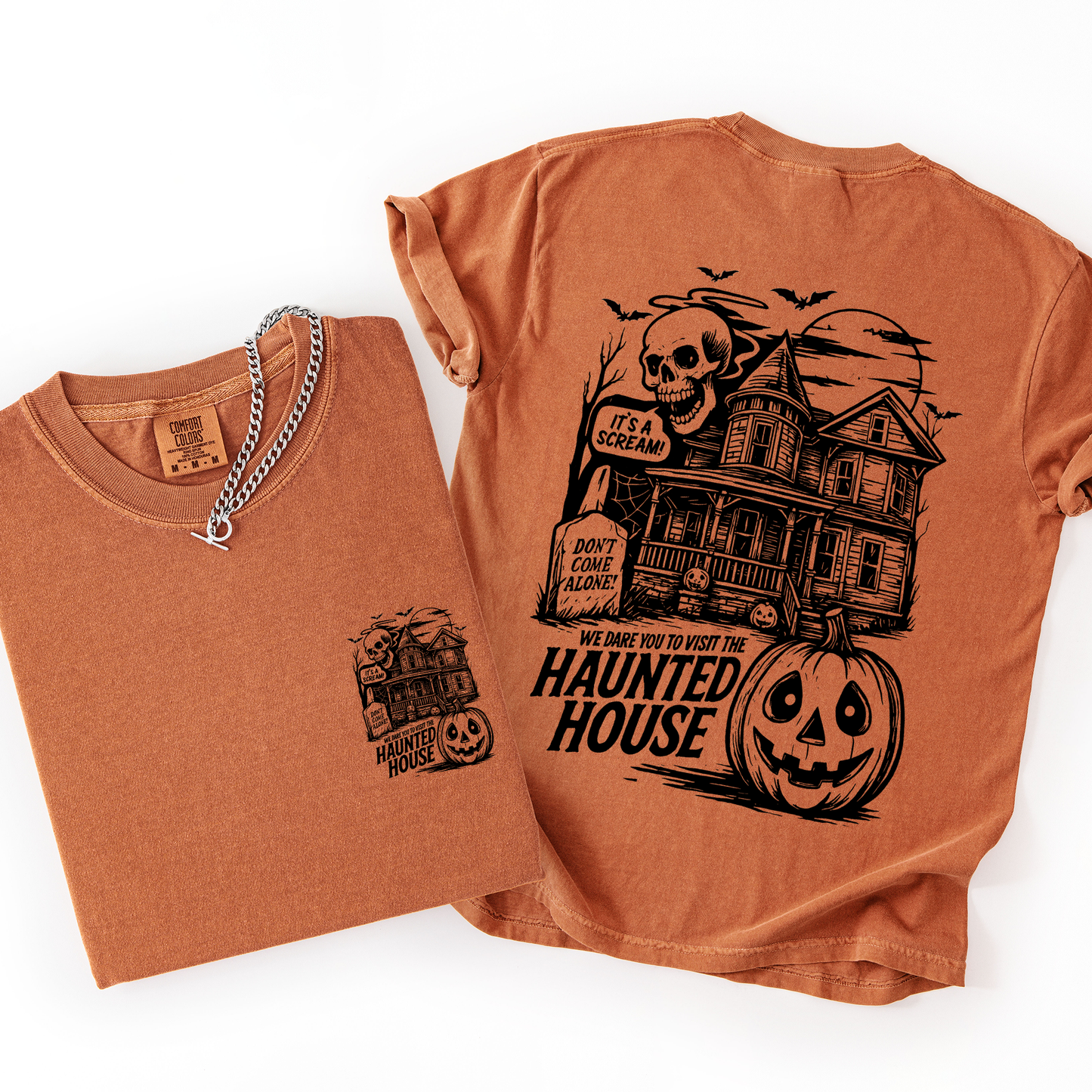 We Dare You To Visit The Haunted House Spooky Halloween Comfort Colors T-Shirt Refinery Number One