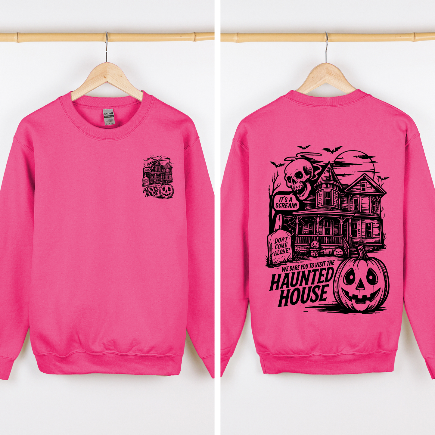 Spooky Pumpkin Sweatshirt We Dare You To Visit The Haunted House Refinery Number One