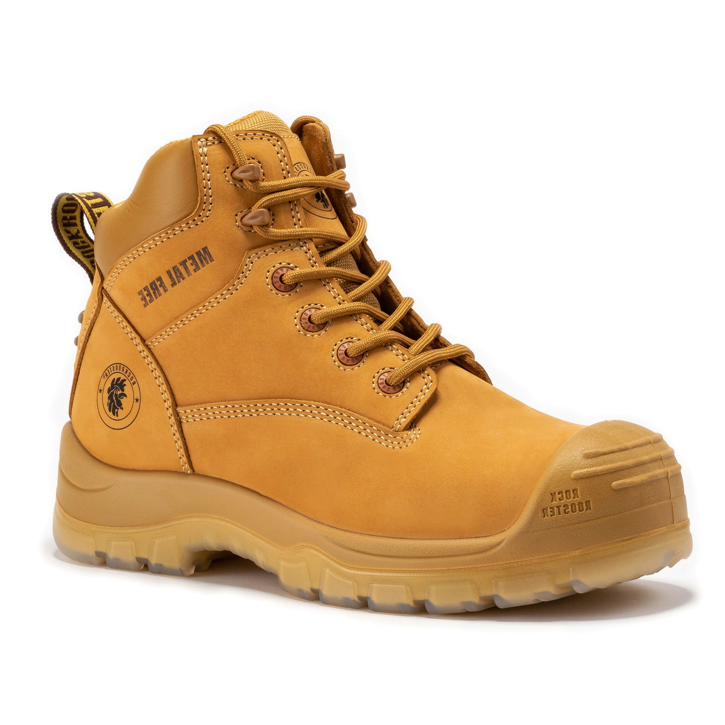 Woodland Wheat 6 Inch Composite Toe Zip-sided Leather Work Boots rockrooster