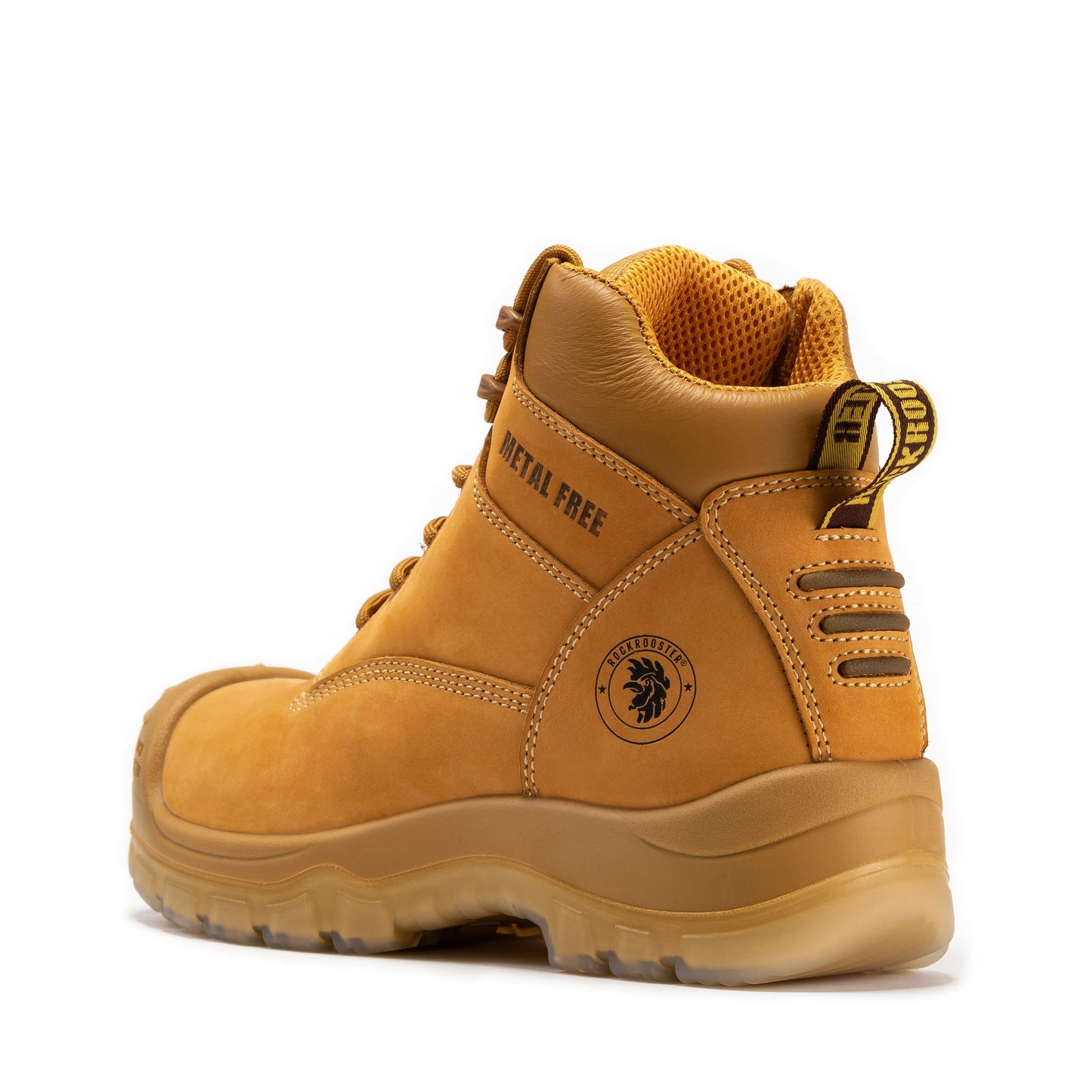 Woodland Wheat 6 Inch Composite Toe Zip-sided Leather Work Boots rockrooster