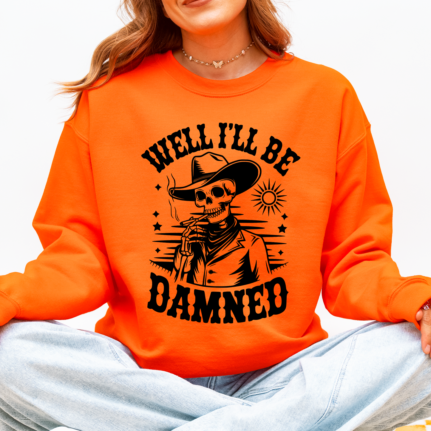 Funny Skeleton Halloween Sweatshirt Cozy Fit Unisex Refinery Number One