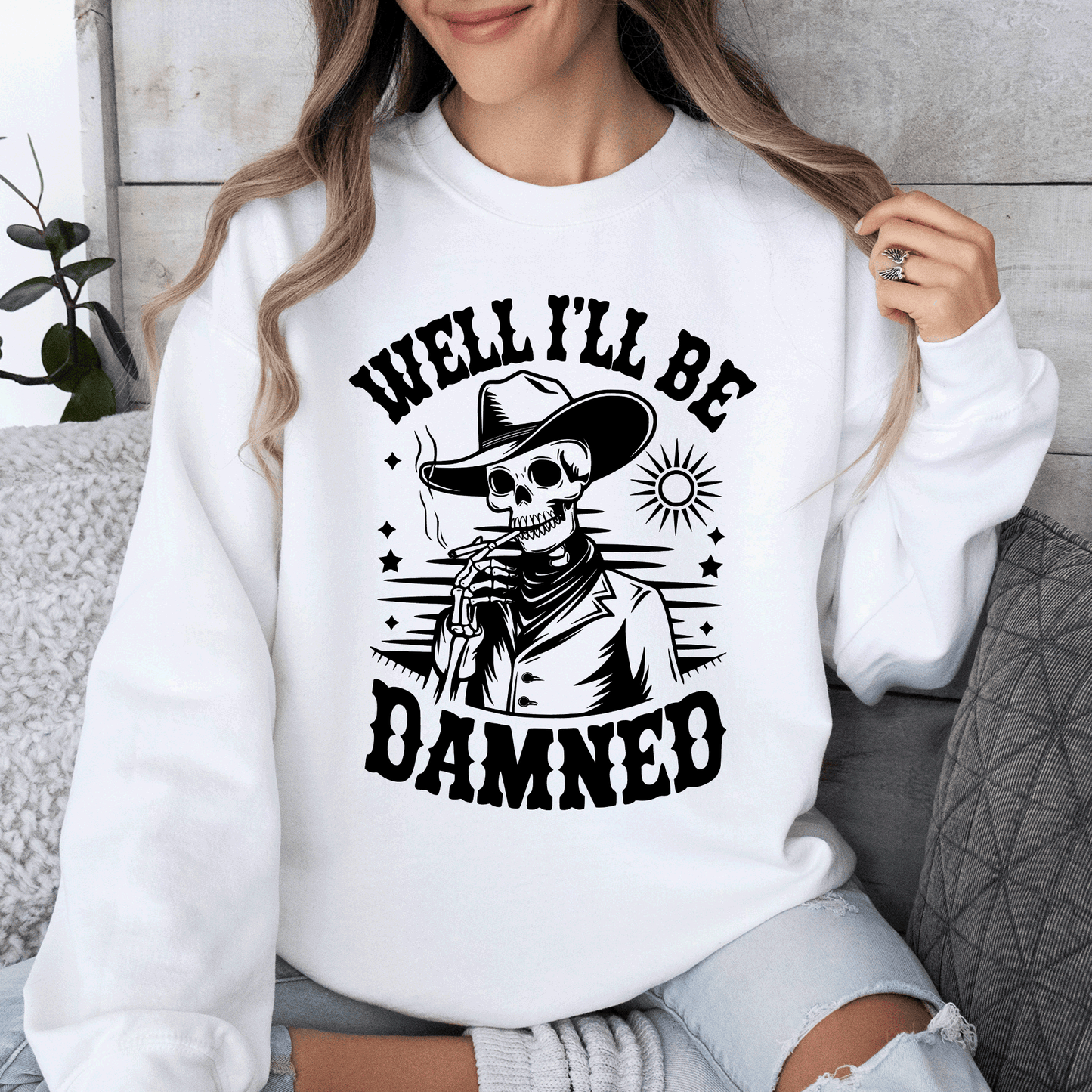 Funny Skeleton Halloween Sweatshirt Cozy Fit Unisex Refinery Number One