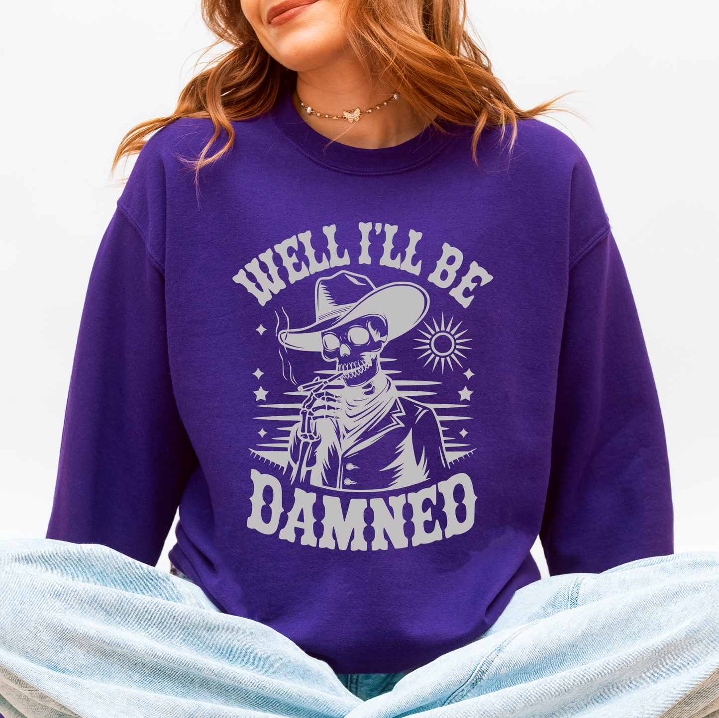 Funny Skeleton Halloween Sweatshirt Cozy Fit Unisex Refinery Number One