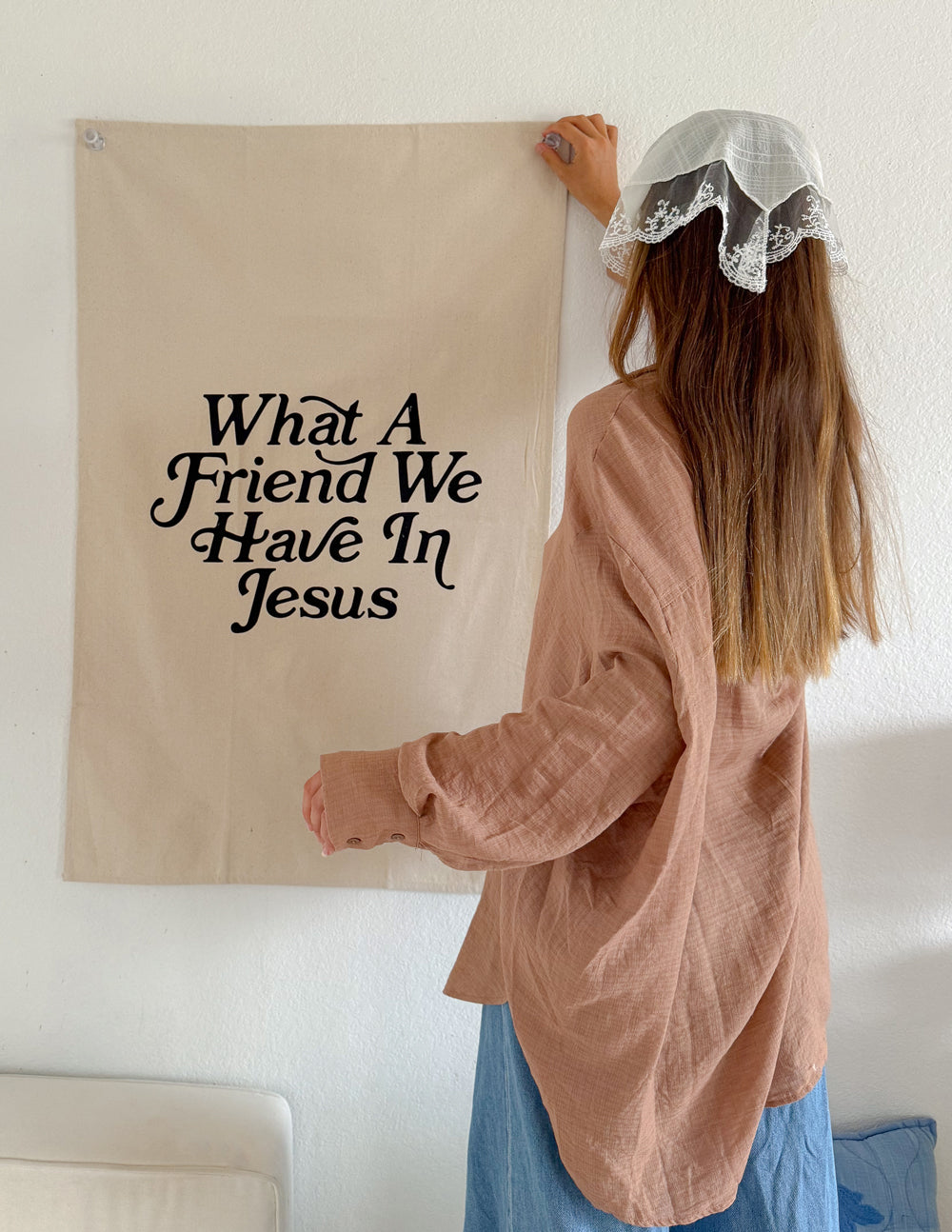 What a Friend in Jesus Thick Cotton Canvas Tapestry