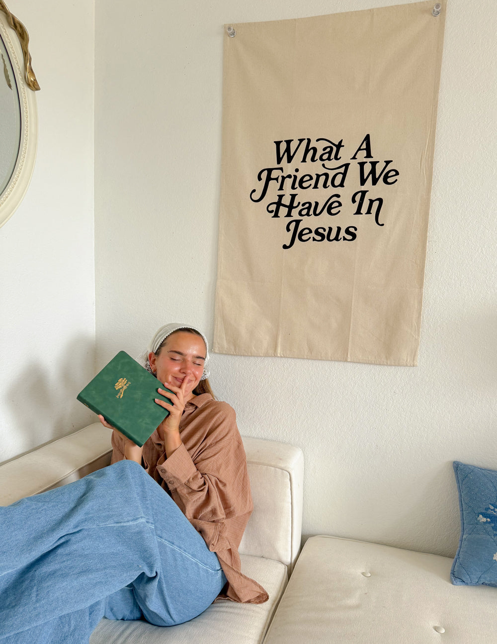 What a Friend in Jesus Thick Cotton Canvas Tapestry