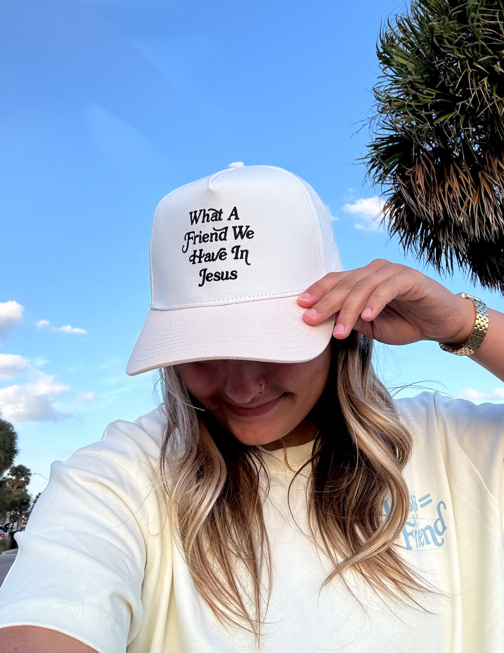 What a Friend in Jesus 100% Cotton Trucker Hat