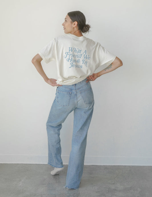 What a Friend in Jesus Ivory Unisex Tee