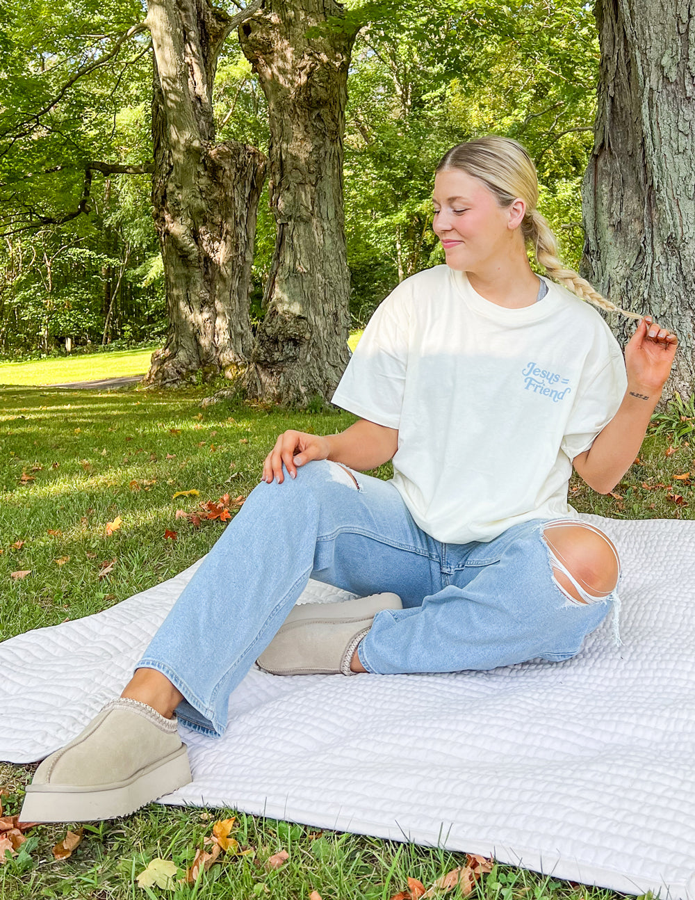 What a Friend in Jesus Ivory Unisex Tee
