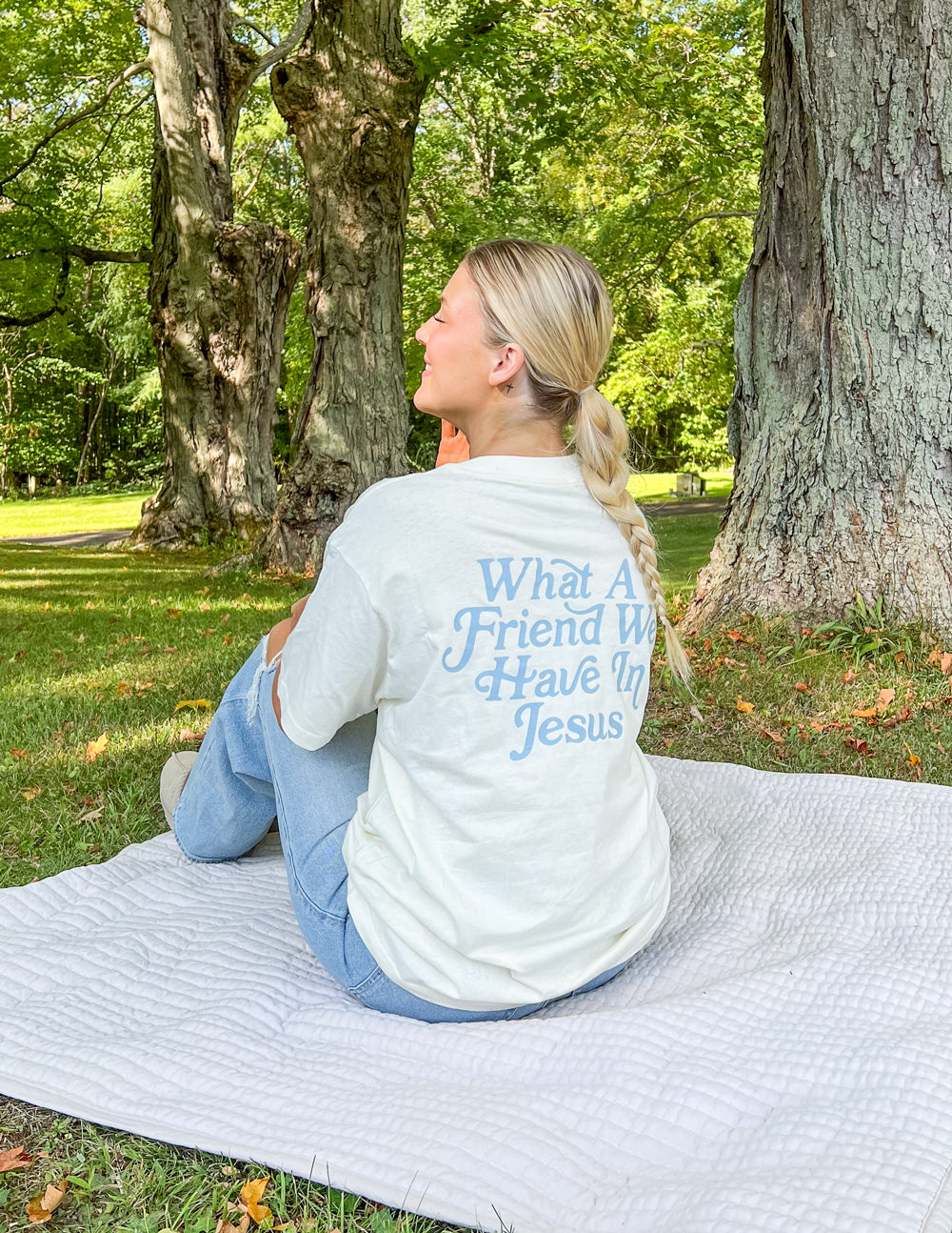 What a Friend in Jesus Ivory Unisex Tee