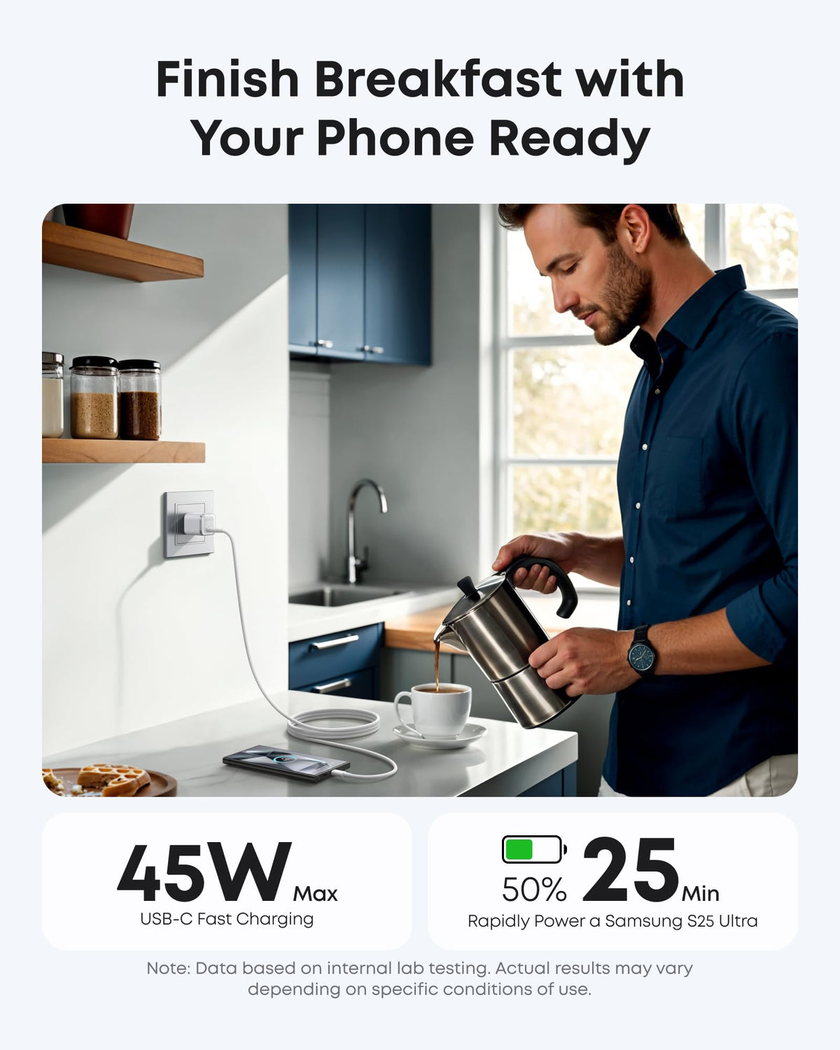 Anker Nano 45W USB-C Charger with USB-C to USB-C Cable