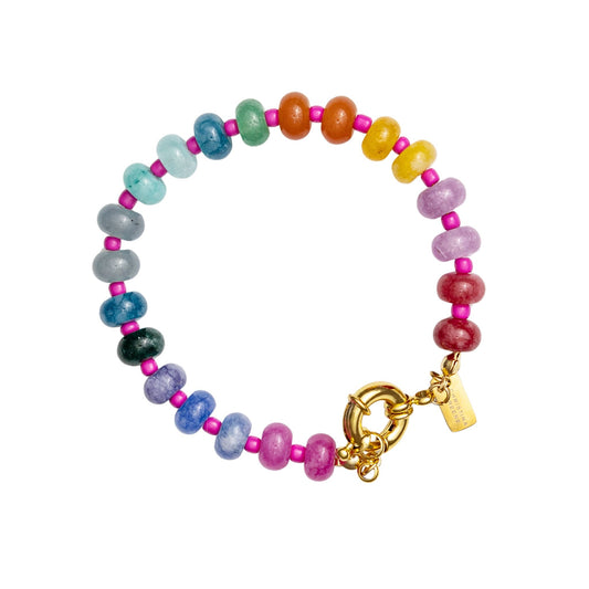 Wild at Heart Knotted Multicolor Beaded Bracelet