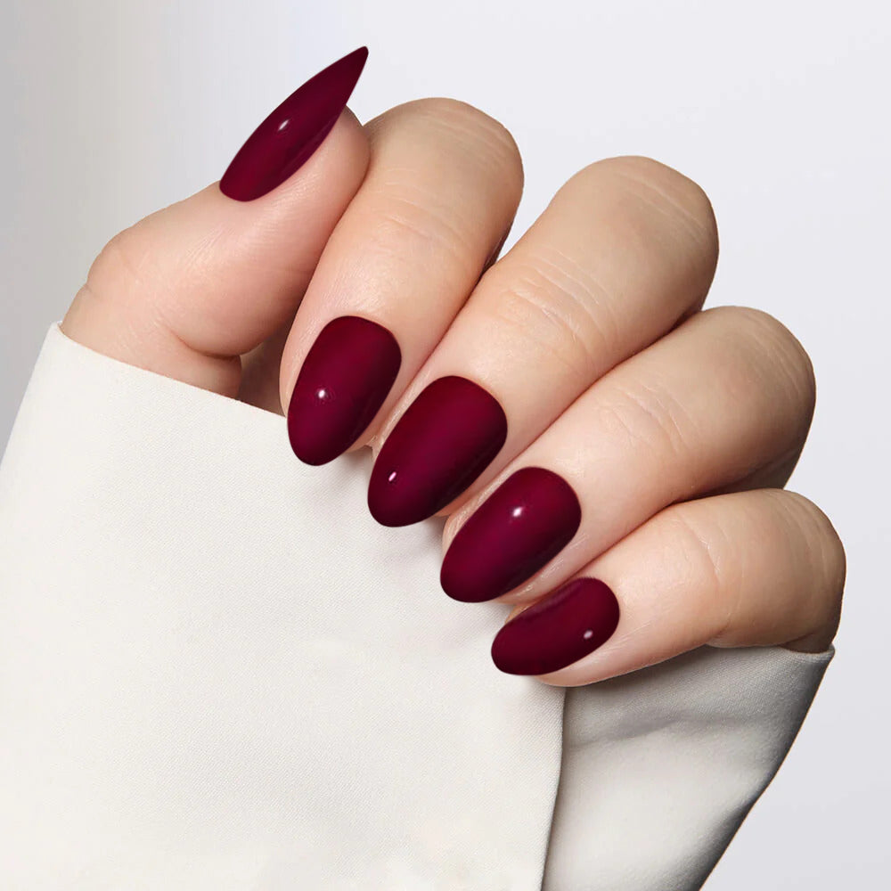 Grape Red Oval Long Lasting Press On Nails Press-On Nails Nail Pop Studio