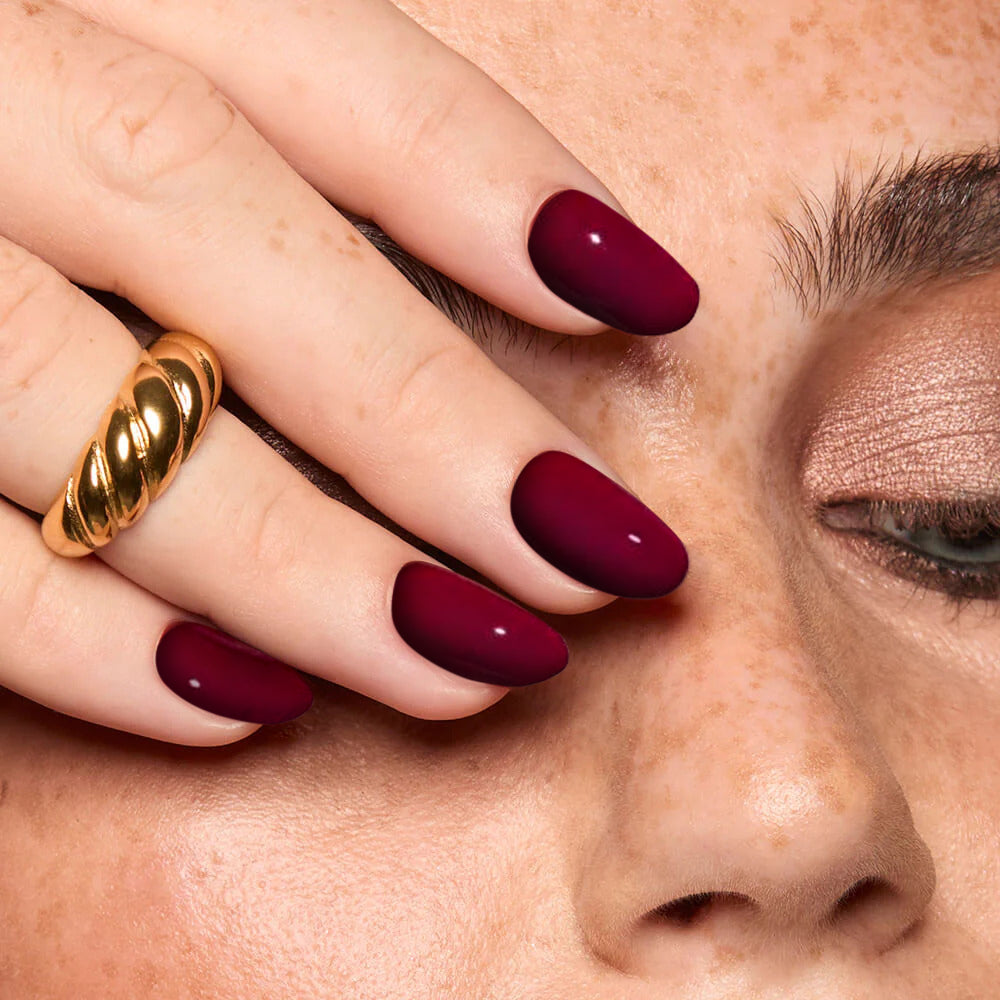 Grape Red Oval Long Lasting Press On Nails Press-On Nails Nail Pop Studio
