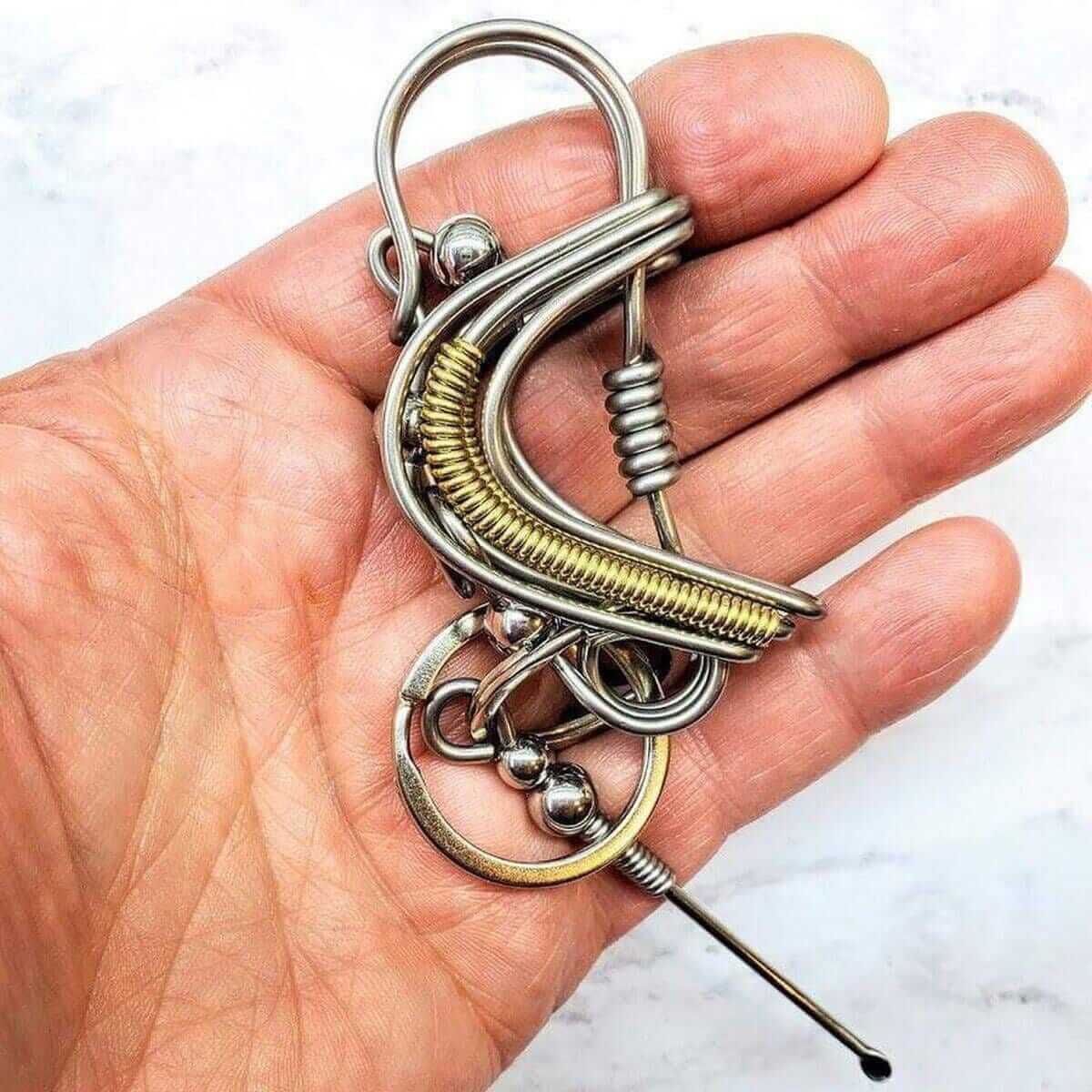 Wire Coiled Birdie Keychain Lightweight Limited Edition Alexa Martha Designs