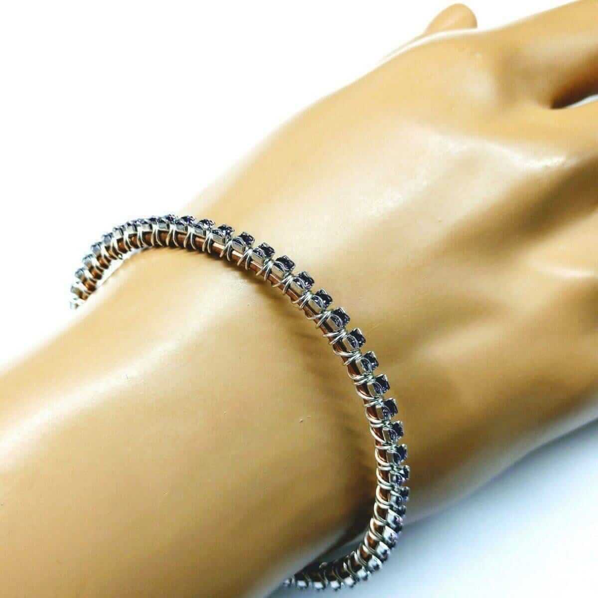 Amethyst Wire Wrapped Crystal Tennis Bracelet Bangle