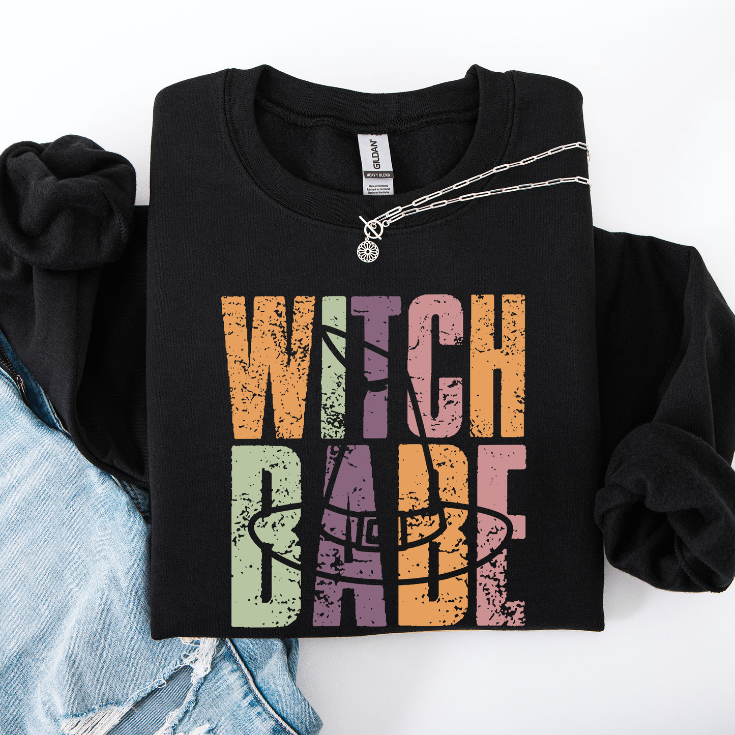 Witch Babe, Halloween, Mood, Vibes Sweatshirt