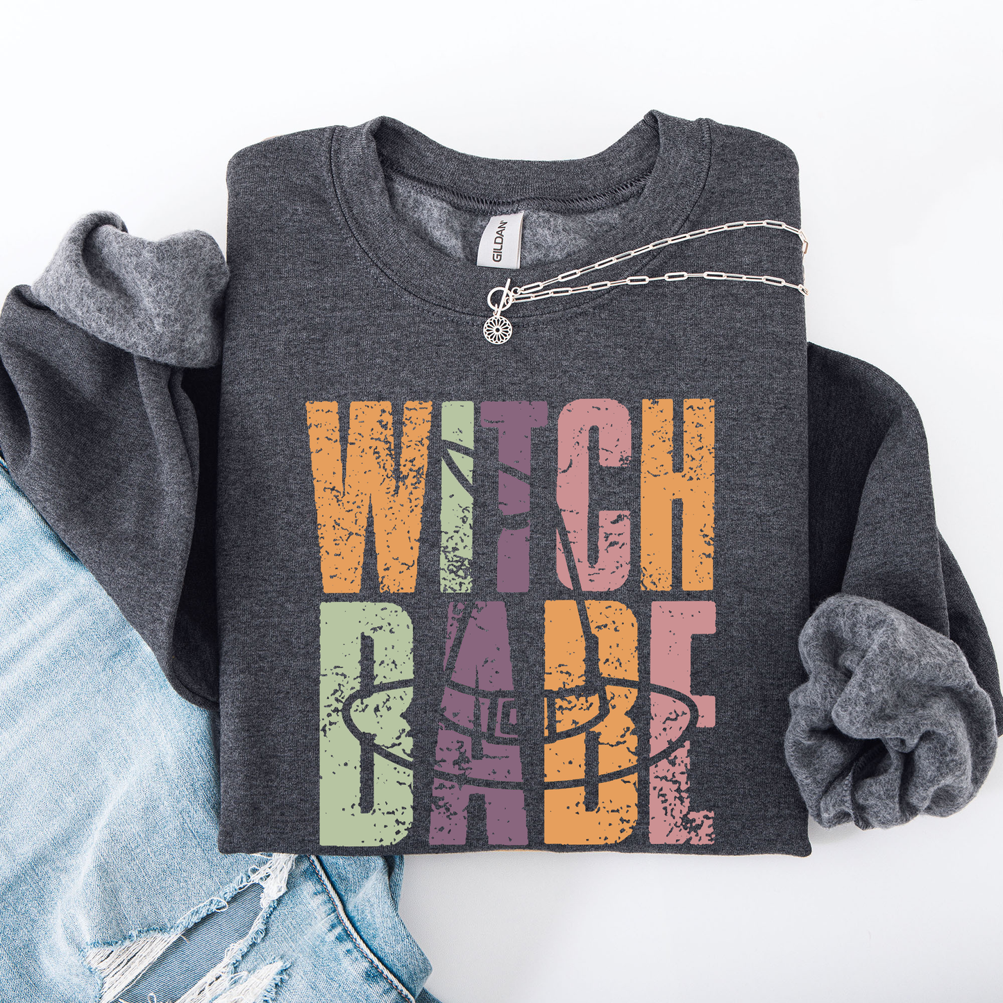 Witch Babe, Halloween, Mood, Vibes Sweatshirt