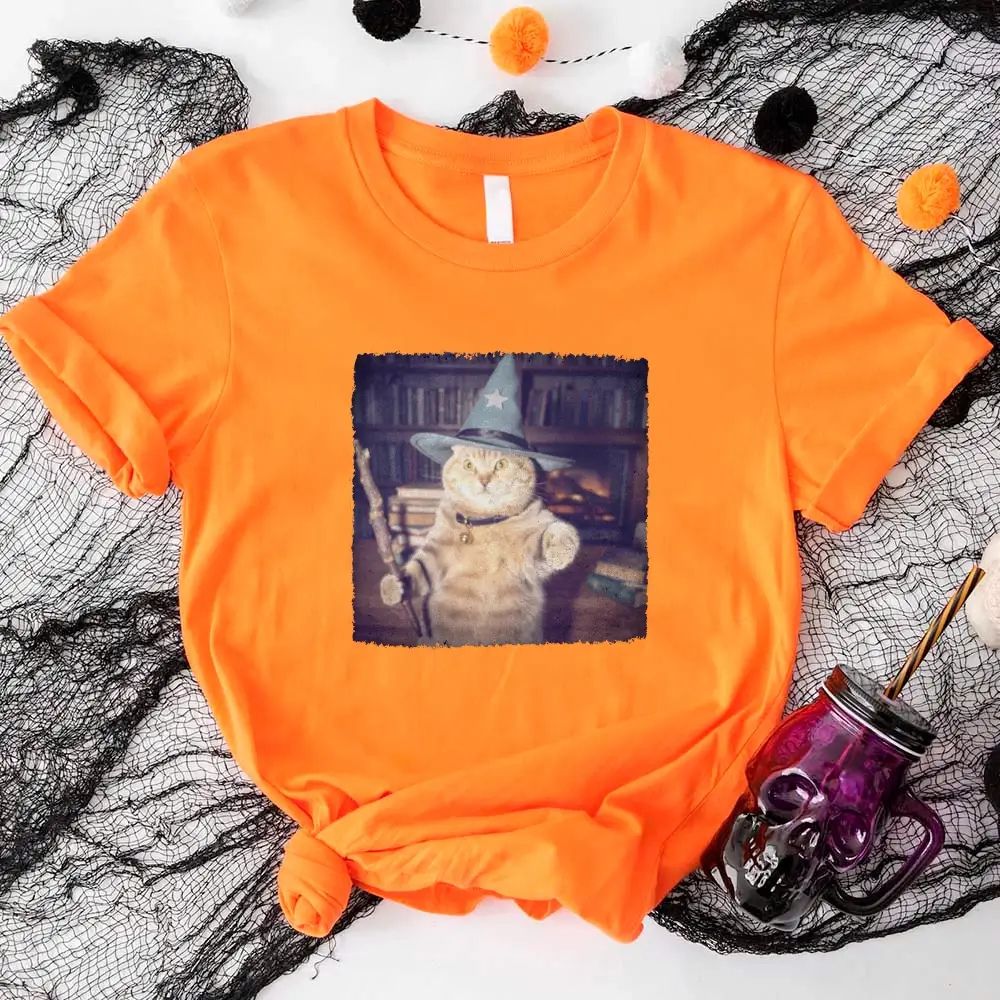 Wizard Cat Halloween Shirt – Funny Cat Meme Graphic Tee