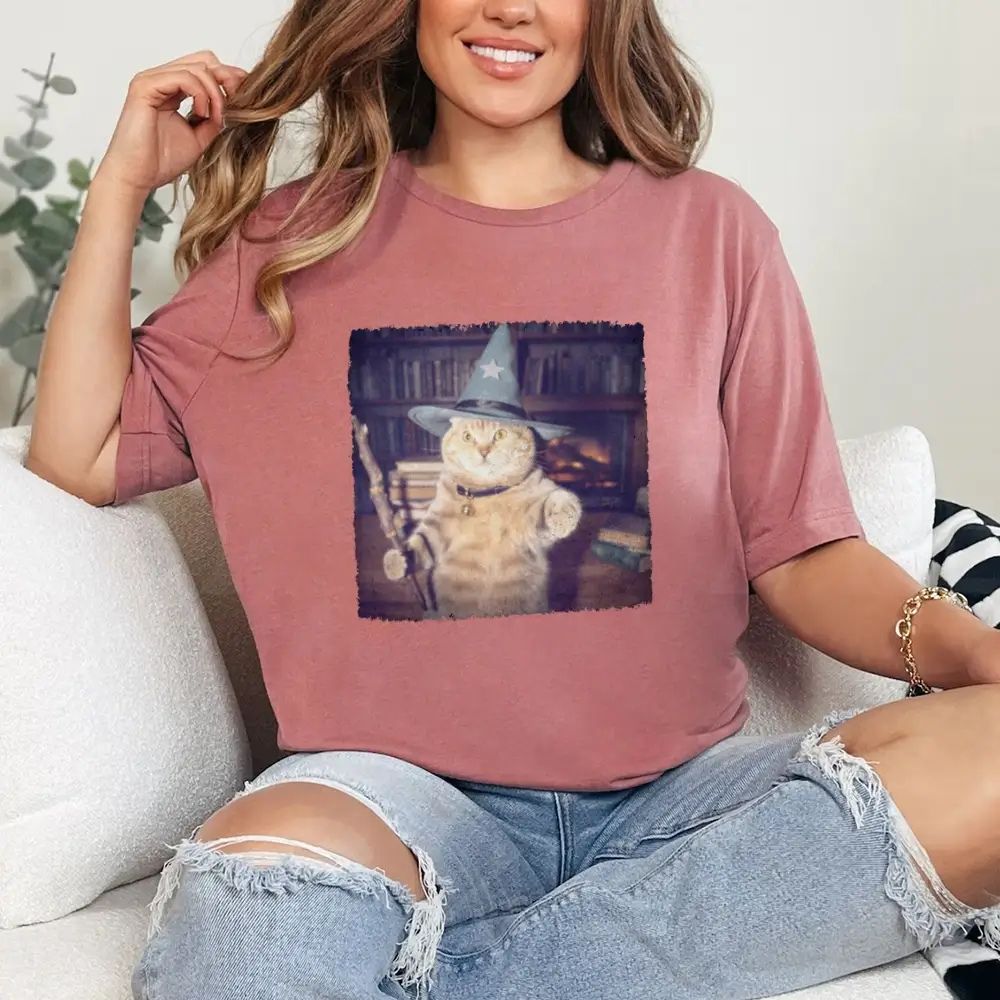 Wizard Cat Halloween Shirt – Funny Cat Meme Graphic Tee