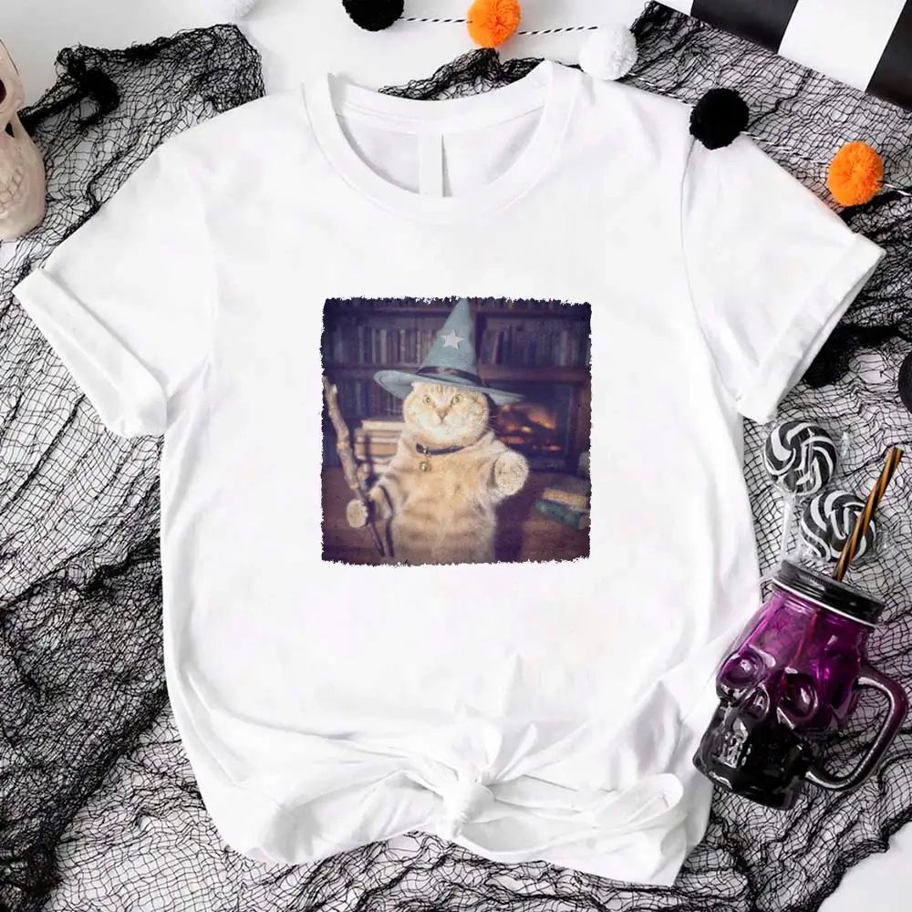 Wizard Cat Halloween Shirt – Funny Cat Meme Graphic Tee