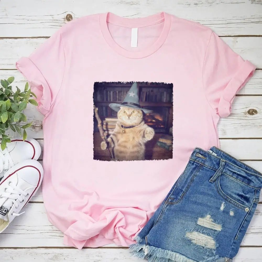 Wizard Cat Halloween Shirt – Funny Cat Meme Graphic Tee