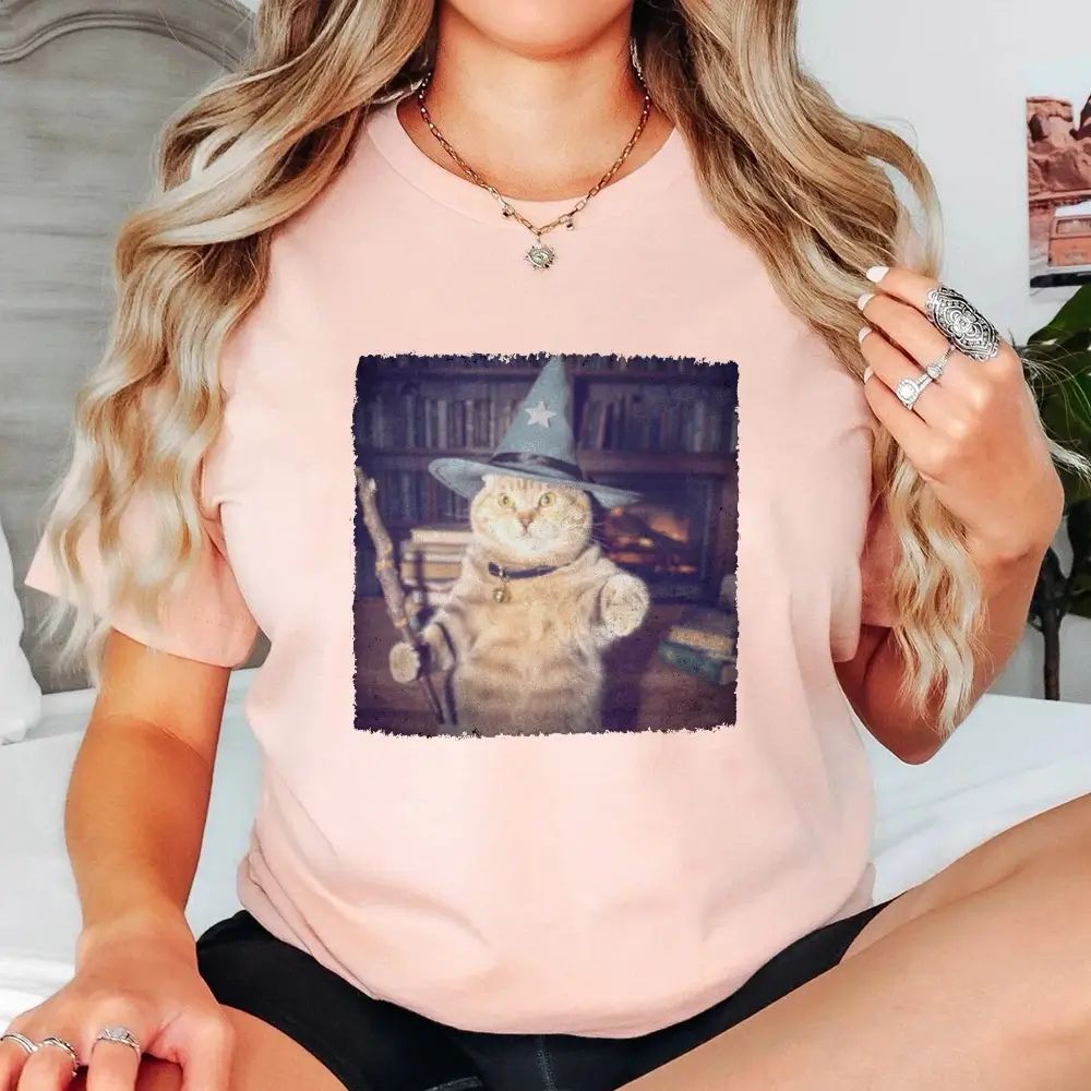 Wizard Cat Halloween Shirt – Funny Cat Meme Graphic Tee