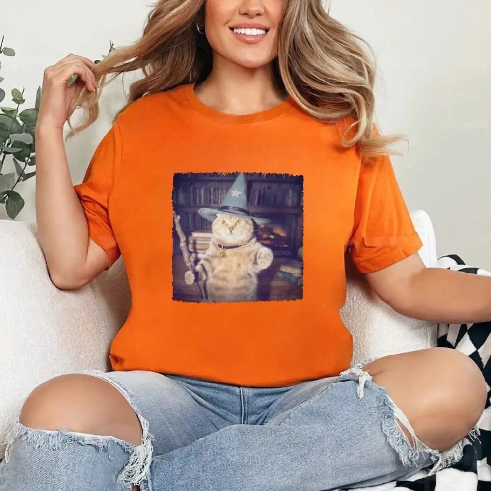 Wizard Cat Halloween Shirt – Funny Cat Meme Graphic Tee