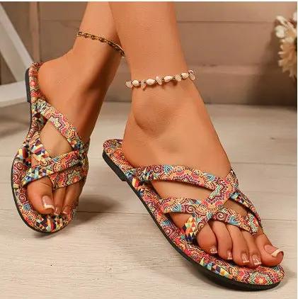 Boho Printed Flat Slippers Lightweight Women’s Slippers