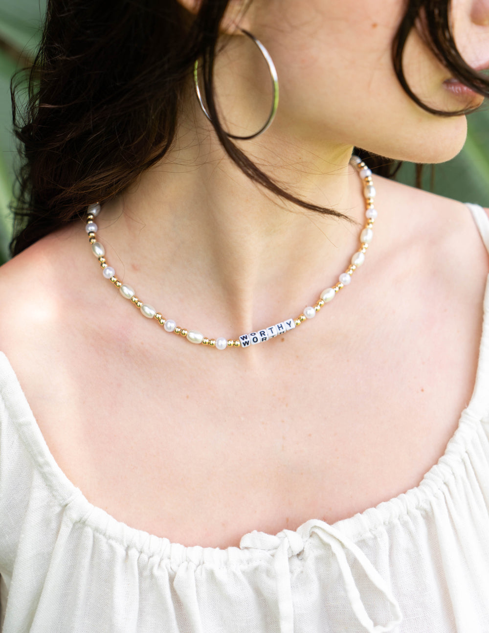 Worthy Letter Necklace Inspirational Jewelry