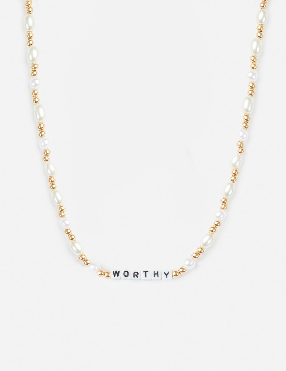 Worthy Letter Necklace Inspirational Jewelry