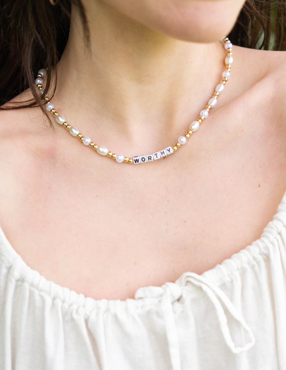 Worthy Letter Necklace Inspirational Jewelry