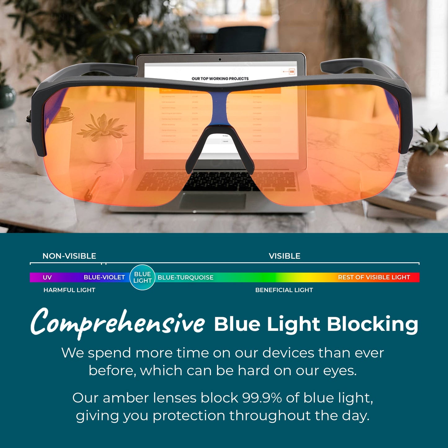 Night-time XXL Fit Over Blue Light Blocking Glasses Black SleepZM